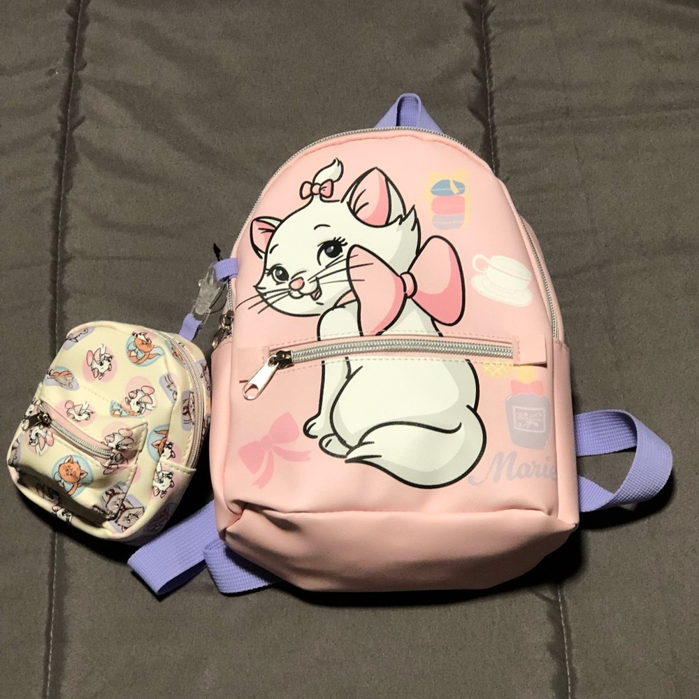 Disney Aristocats Marie Small Backpack with Mini Bag